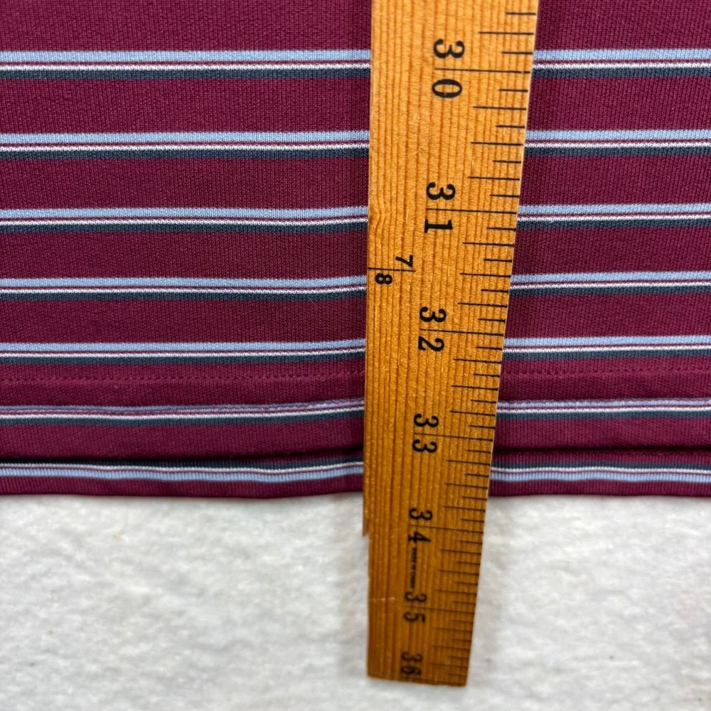 Under Armour HeatGear Mens 3XL Striped Polo SBurgundy‎ Grey Short Sleeve  #947